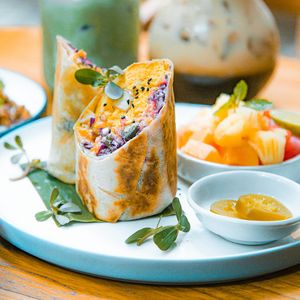 Brekkie Burrito at Pachamama Organic Cafe and Private Villa in 