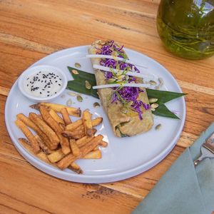 Eggplant Burrito at Pachamama Organic Cafe and Private Villa in 