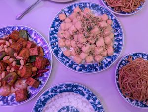 Salt and pepper tofu, king pao tofu and noodles at Bamboo Garden Chinese Restaurant in Twentynine Palms