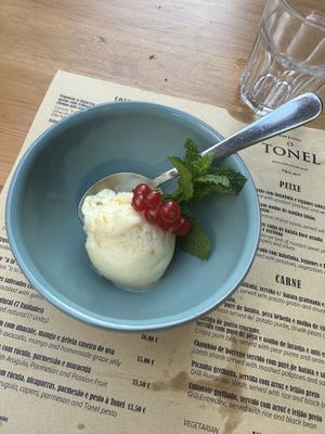 Yellow plum sorbet   at O Tonel  in Faro