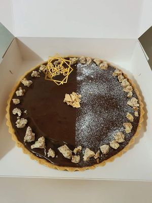 Vegan choc tart at NatureVe in Northeast Singapore