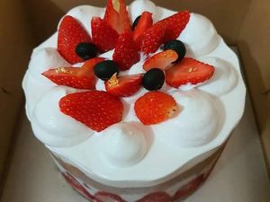 Vegan strawberry shortcake at NatureVe in Northeast Singapore
