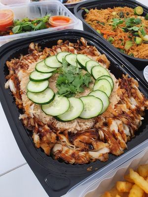 Chicken rice platter at NatureVe in Northeast Singapore