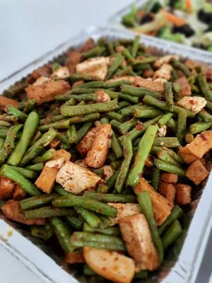 Stir fry sambal long bean with beancurd at NatureVe in Northeast Singapore