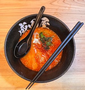 Spicy miso ramen (vegan)  at Halal Ramen Naniwaya in Osaka