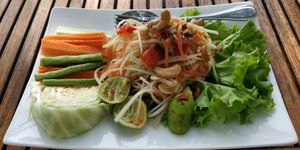 Papaya salad (asked for no fish sauce or shrimp) at Koh Kood Beach Resort in Koh Kut