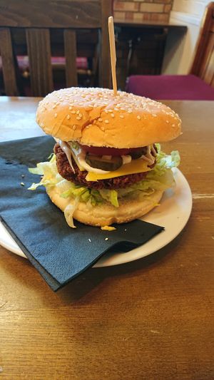 Spicy Vegan Bean Burger at Bridge 61 in Market Harborough
