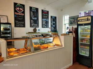 Service area - everything in the right hot counter was vegan at Govindas in West End