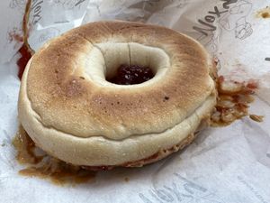 peanut butter jelly bagel  at Noxy Brothers in London
