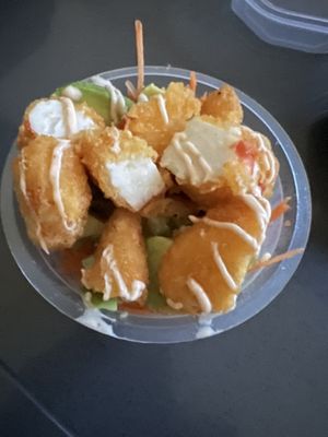 Vegan lemon ebi salade   at Sushipoint in Oosterhout