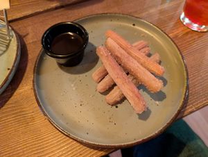 Churros and chocolate sauce at Tacoria in Hannover