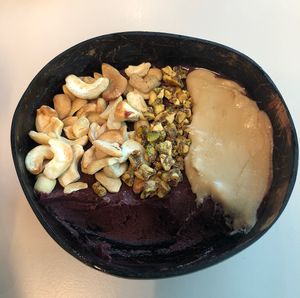 Inside the nutty açai bowl!  at Leen's - Yas Mall in Abu Dhabi
