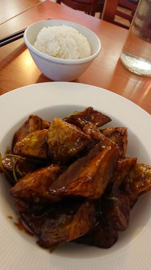 Crispy aubergine. Wow. Wow. More wow. at Hemma hos Dong in Stockholm