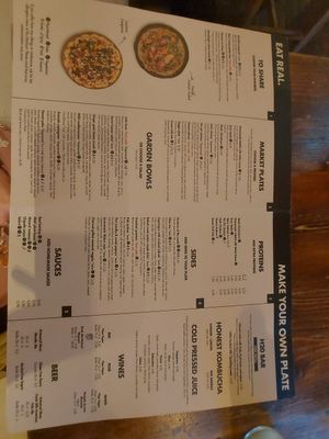 Menu at Honest Greens - Avenida in Lisbon