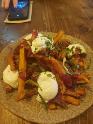 Sweet potato fries at Honest Greens - Avenida in Lisbon