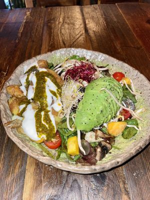 Avocado salad with smashed potatoes   at Honest Greens - Avenida in Lisbon