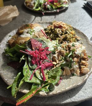Sides: Moroccan rice & lentil and smashed truffle potatoes; also with grain salad option  at Honest Greens - Avenida in Lisbon