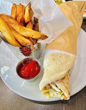 Falafel wrap w/ laffa bread   at Hummus Bar & Grill in Tarzana
