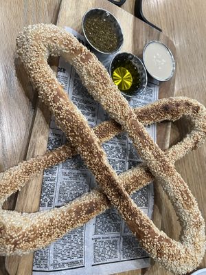 Jerusalem bagel  at Hummus Bar & Grill in Tarzana