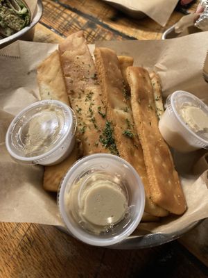 Fried pita & hummus  at Spitz in Salt Lake City