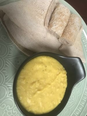 Yellow split pea stew  at Gojo Ethiopian Eatery in Auckland
