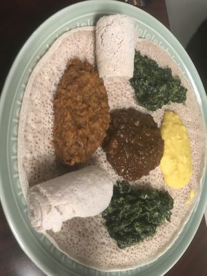 Vegan platter  at Gojo Ethiopian Eatery in Auckland