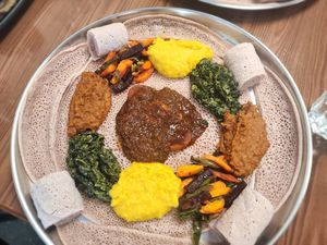 Beyanetu Platter at Gojo Ethiopian Eatery in Auckland