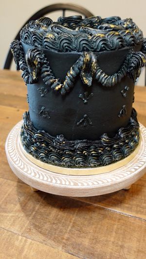 Strawberry cake with Black cream cheese frosting. at Green Flour Bakery in Antioch