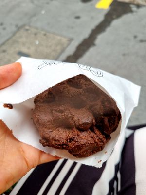 Vegan chocolate cookie (incredible) at Crème in London