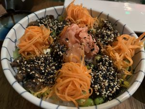 Veggie bowl   at Unagi Inu in Riga