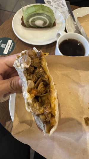 Vegan keema curry wrap  at Starbucks in Osaka