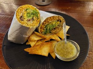Burrito made vegan at O.Mex in Funchal
