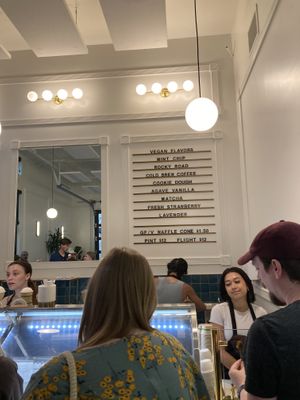 A vegan menu the same length as the non-vegan menu!  at Savor Ice Cream in Chico