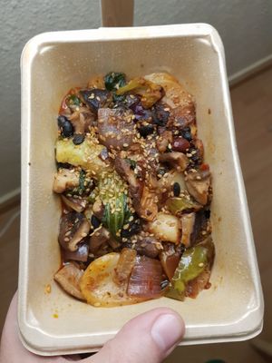 Rice cakes and mushrooms at CHOP in Barcelona