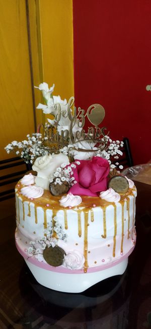 Torta de cumpleaños grande con oreo y glaseado, todo vegano at Vraja Miski in Ayacucho