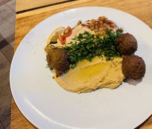 Vegan mix plate  at HuMMus in Riga