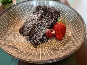 Chocolate fudge cake  at The Barn Pub & Restaurant in Rugby