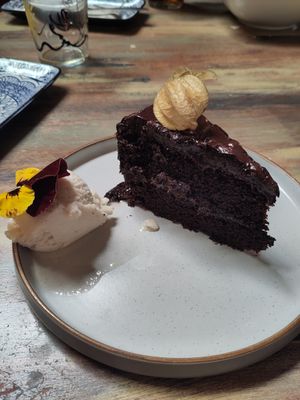Chocolate cake at The Barn Pub & Restaurant in Rugby