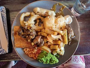 English chippy dinner buffet at The Barn Pub & Restaurant in Rugby