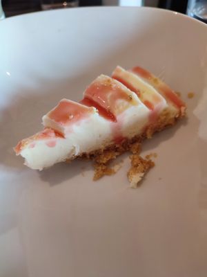 Lime cheesecake (part eaten already!) at The Barn Pub & Restaurant in Rugby