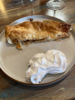 Apple and cinnamon strudel with whipped cream  at The Barn Pub & Restaurant in Rugby
