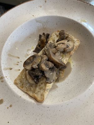 Creamy Wild Mushroom & Truffle Oil on Toasted Ciabatta  at The Barn Pub & Restaurant in Rugby