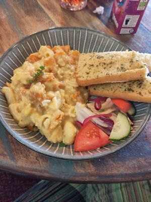 Mac and cheese with added sweet potato and butternut squash at The Barn Pub & Restaurant in Rugby
