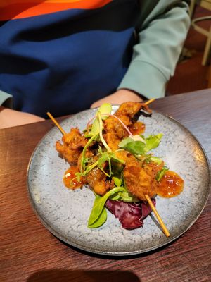 Chicken satay starter at The Barn Pub & Restaurant in Rugby