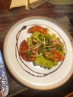 Scallops and chorizo at The Barn Pub & Restaurant in Rugby