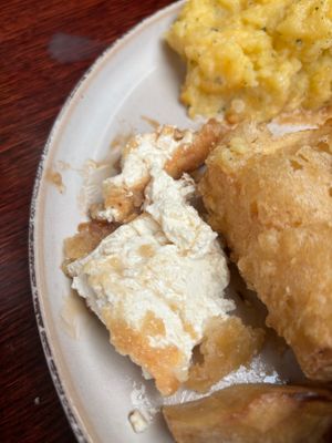 Used silken tofu for the tofish which is too soft and mushy at The Barn Pub & Restaurant in Rugby