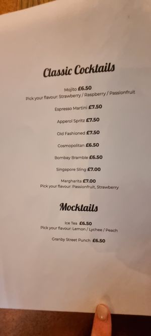 Cocktail menu 2 at Donald Watson's Vegan Bar in Leicester