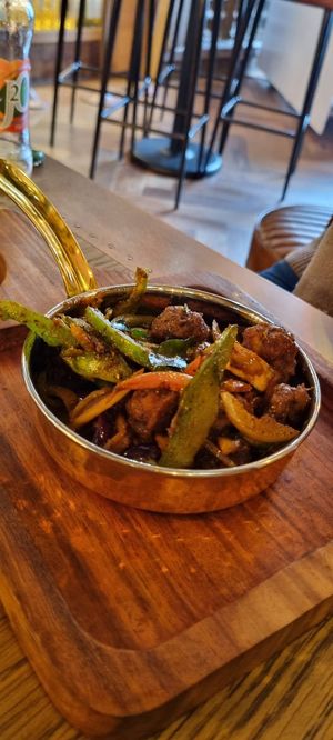 Soy pepper fry tapas at Donald Watson's Vegan Bar in Leicester