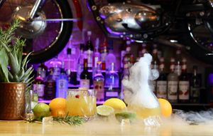 signature dry iced cocktails at Donald Watson's Vegan Bar in Leicester