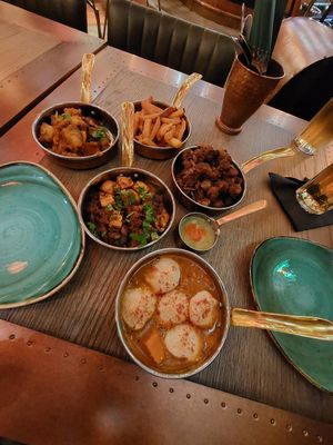 Tapas menu (5 dishes for under £20) the dumplings were my fave! at Donald Watson's Vegan Bar in Leicester